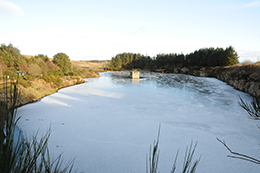 Crossley Quarry iced over in winter 2018